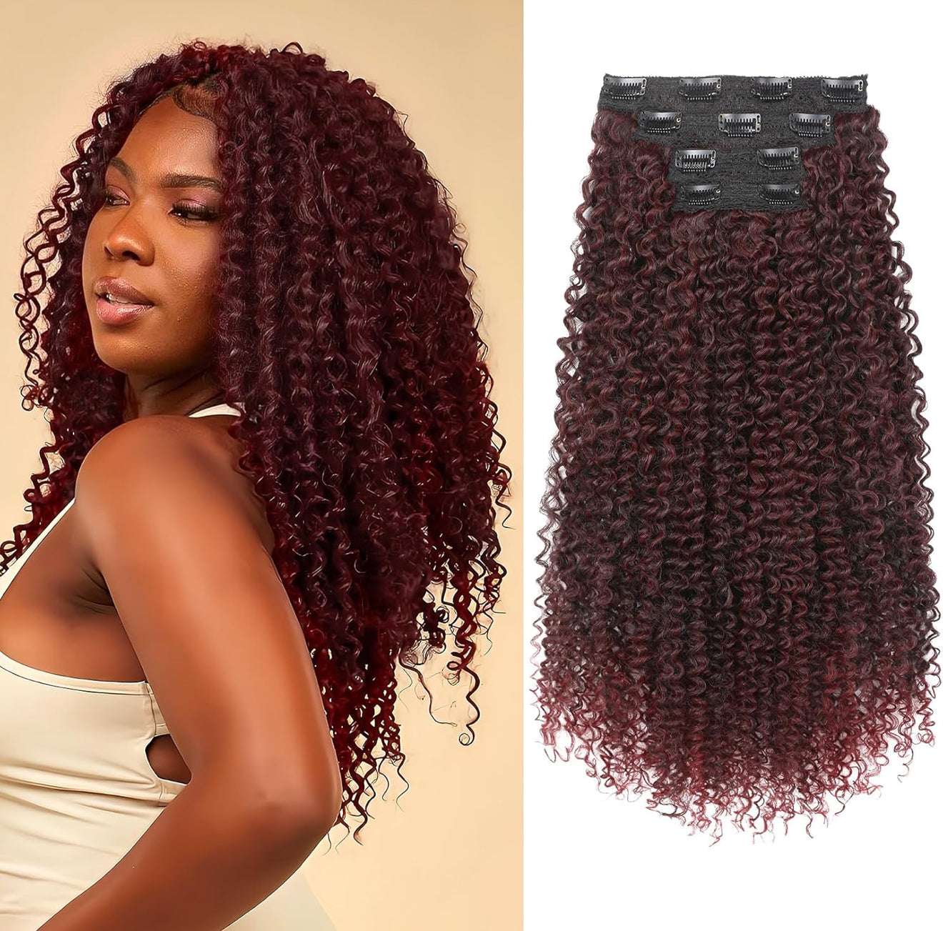 EXTENSIONES RIZADAS DE CLIP Color - Passion Red