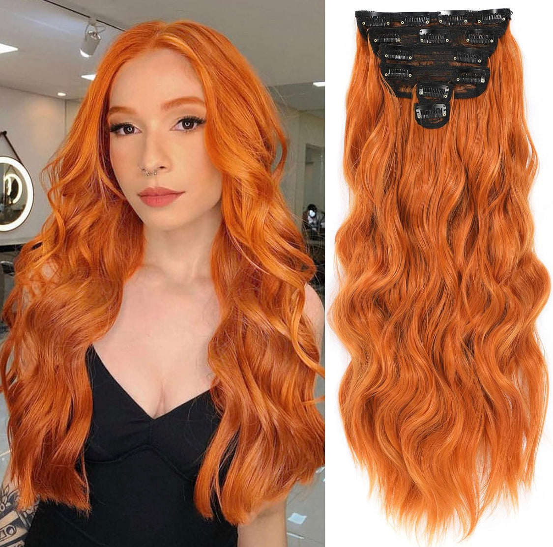 EXTENSIONES ONDULADAS DE CLIP Color - Orange