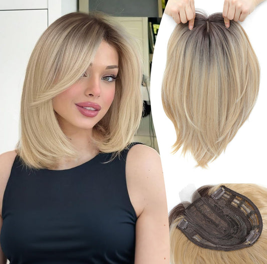 TOPPER OMBRÉ BLONDE W DARK ROOTS